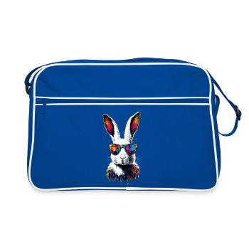 Lapin de montagne Lièvre arctique Labiin albinos Lapin blanc - Sac Retro - bleu/blanc - Devant