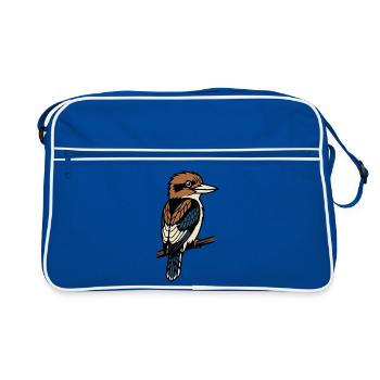 Oiseau kookaburra - Sac Retro - bleu/blanc - Devant