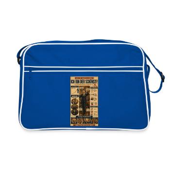 Ich bin der Schönste – Krone inklusive - Retro Tasche - Blau/Weiß - Vorne