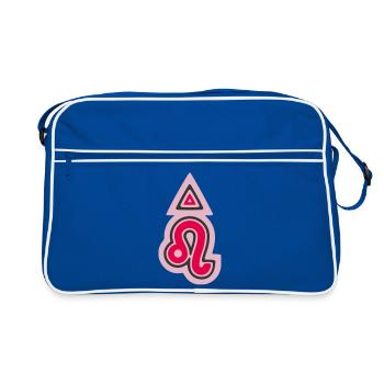 Zodiac Tribal Leo and Fire - Retro Bag - blue/white - Front