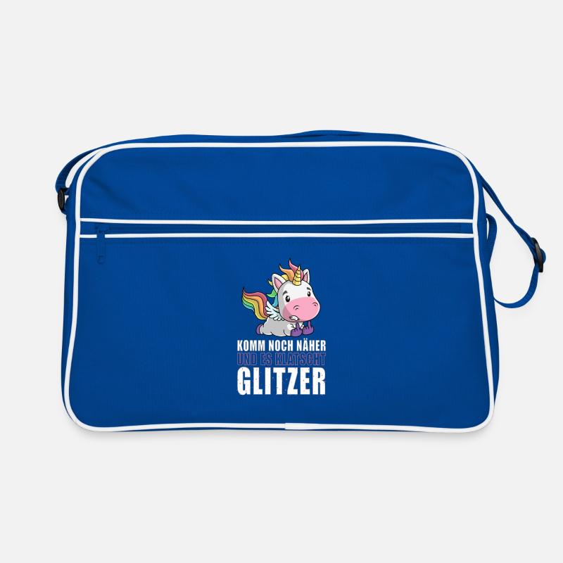 Noch näher es klatscht Glitzer Einhorn Geschenk Retro Tasche