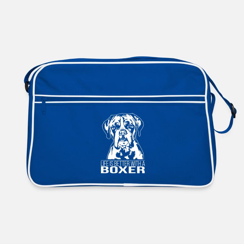 Boxer life is better Hunde Spruch Hund Wilsigns Retro Tasche