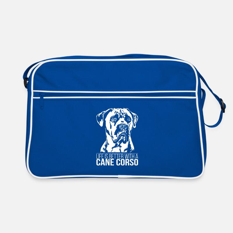 Cane Corso life is better Hunde Spruch Wilsigns Retro Tasche