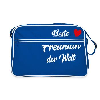 Freundin Geschenk Beste Freundin valentinstag - Retro Tasche - Blau/Weiß - Vorne