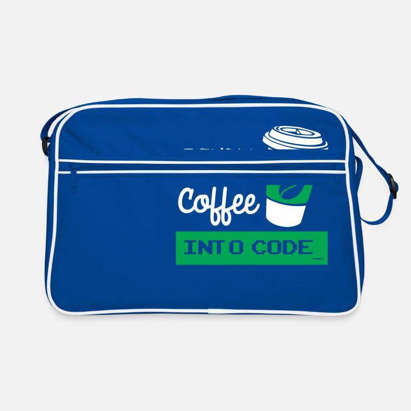 I turn coffee into developer code Retro Bag