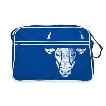 Bull's head - Retro Bag - blue/white - Front