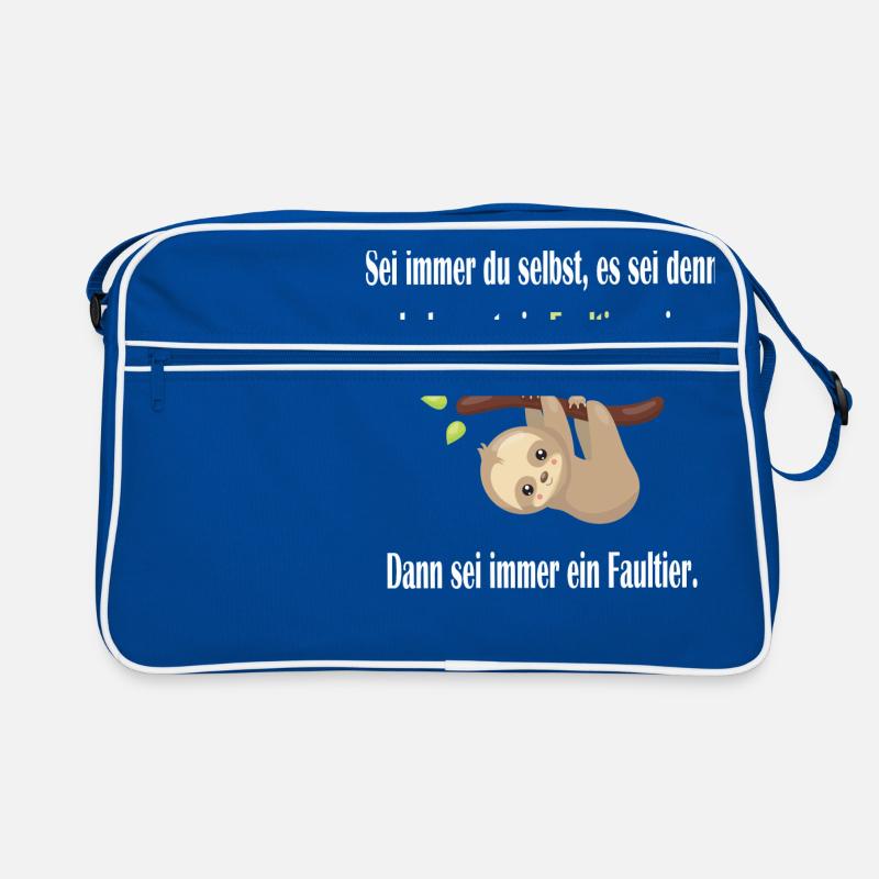 Sei immer du selbst, sei ein Faultier - Spruch Retro Tasche