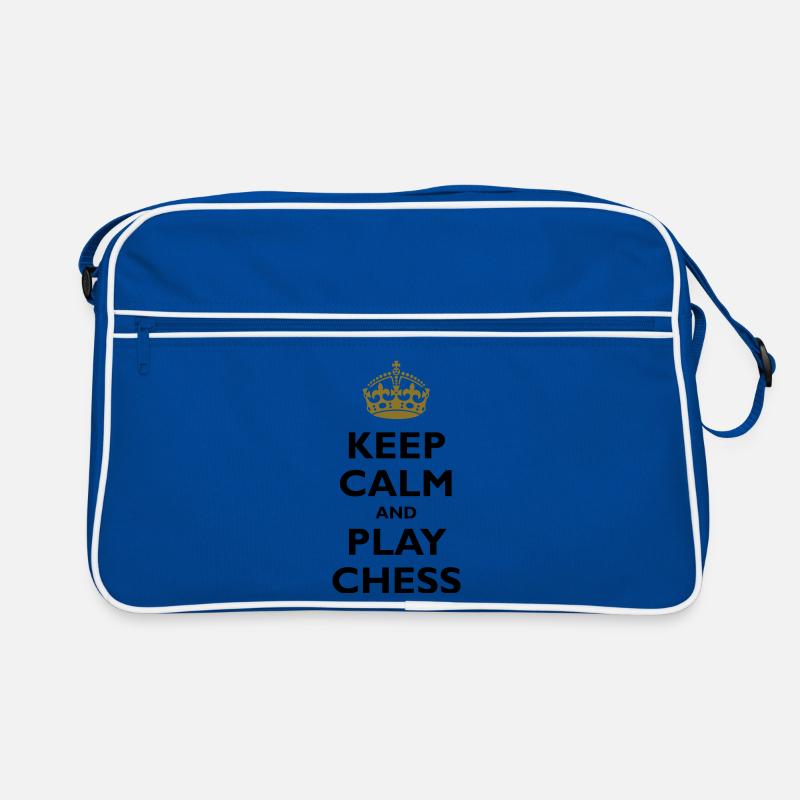 Keep calm and play chess - Retro Tasche - Blau/Weiß