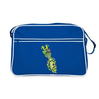 Crocodile Mardi Gras Mask Magic - Retro Bag - blue/white - Front