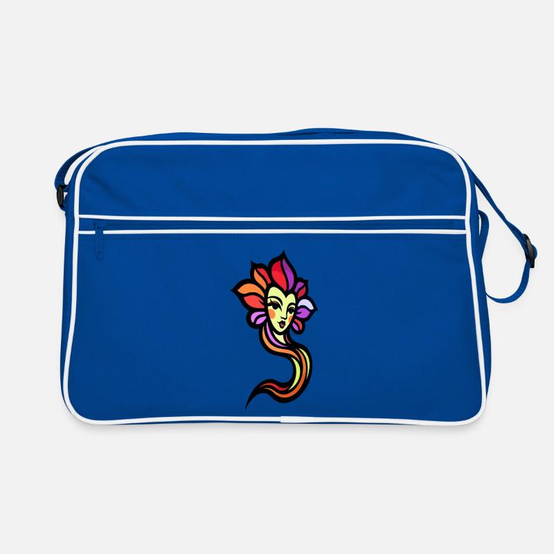 Sonnengöttin in Regenbogenfarben Retro Tasche