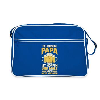 Bière, fête des pères, papa, papa - Sac Retro - bleu/blanc - Devant