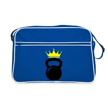 Logo de la salle de sport Kettlebell Crown - Sac Retro - bleu/blanc - Devant