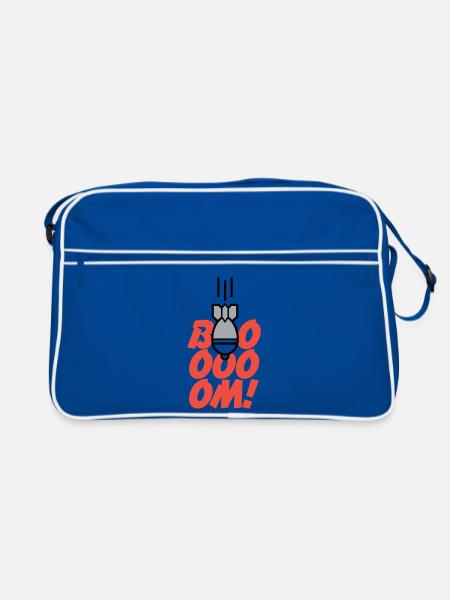 Boom Boom Explosions-Comic - Retro Tasche - Blau/Weiß - Vorne