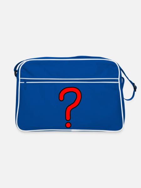 Fragezeichen Design - Retro Tasche - Blau/Weiß