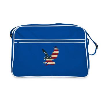 Weißkopfseeadler - Retro Tasche - Blau/Weiß - Vorne