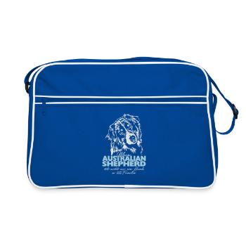 Australian Shepherd family Wilsigns - Retro Bag - blue/white - Front