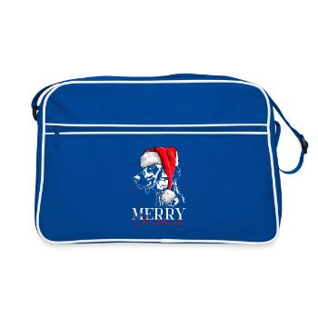 Père Noël CHIEN DE SUEUR HANOVRIEN Joyeux Noël - Sac Retro - bleu/blanc - Devant