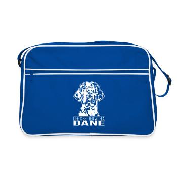 La vie des danois est meilleure Chiens Grands Dague Wilsigns - Sac Retro - bleu/blanc - Devant