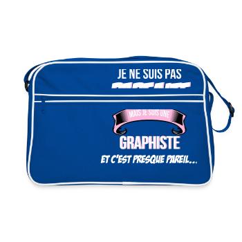 Graphiste cadeau humour - Sac Retro - bleu/blanc - Devant