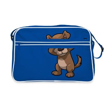 chien tamponnant enfant drôle de cadeau d'anniversaire - Sac Retro - bleu/blanc - Devant