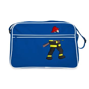 Fire Department Firefighter Firefighter Firetruck Fire - Retro Bag - blue/white - Front