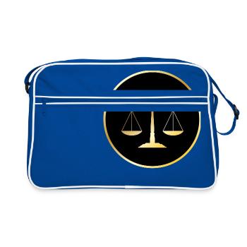 rechtsanwalt anwalt lawyer judge richter law justi - Retro Tasche - Blau/Weiß - Vorne