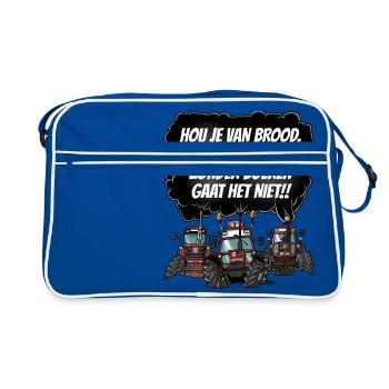 tshirt pain 3x marron - Sac Retro - bleu/blanc - Devant
