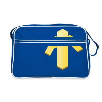 représentation abstraite d'une banane - Sac Retro - bleu/blanc - Devant