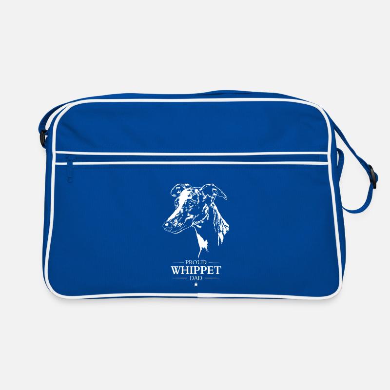 Whippet Dad Hunde Windhund Windhunde Wilsigns - Retro Tasche - Blau/Weiß