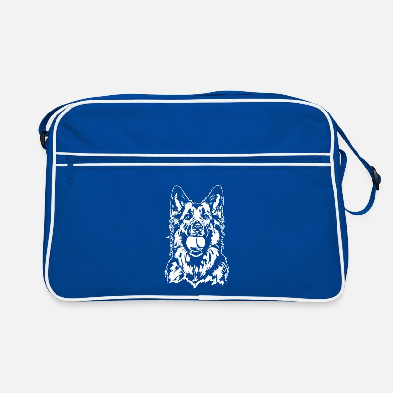 Deutscher Langhaar Schäferhund Hunde Wilsigns Retro Tasche