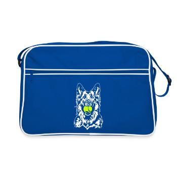 Berger allemand allemand à poil long Wilsigns - Sac Retro - bleu/blanc - Devant