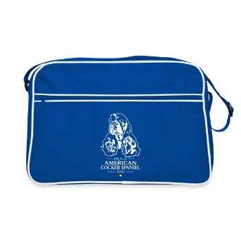 Cocker américain Spaniel papa chiens Wilsigns - Sac Retro - bleu/blanc - Devant