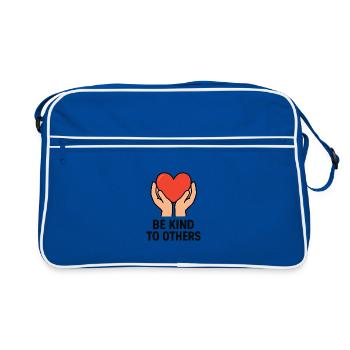 Mains tenant le cœur de bonté - Sac Retro - bleu/blanc - Devant