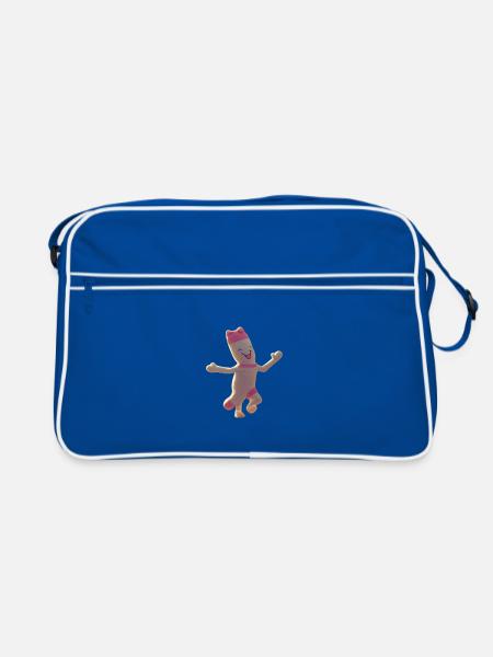 Cheerful sock friend - Retro Bag - blue/white - Front