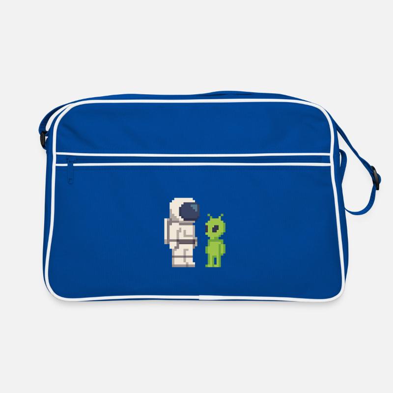 Pixel Astronaut trifft Alien Retro Tasche
