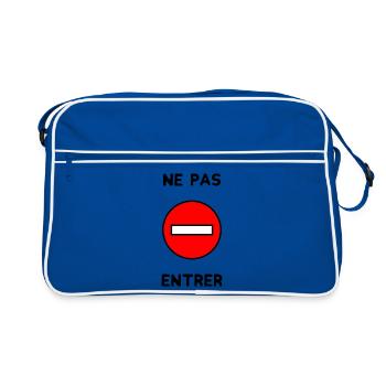 PANNEAU. NE PAS ENTRER. DANGER. HUMOUR. DRÔLE - Sac Retro - bleu/blanc - Devant