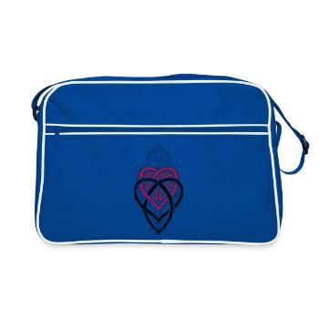 Nut knot Trinity Symbol Triqueta Triquetra - Retro Bag - blue/white - Front