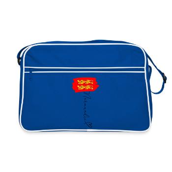 Drapeau Normandie Léopards Rouge Or Fierté Région - Sac Retro - bleu/blanc - Devant