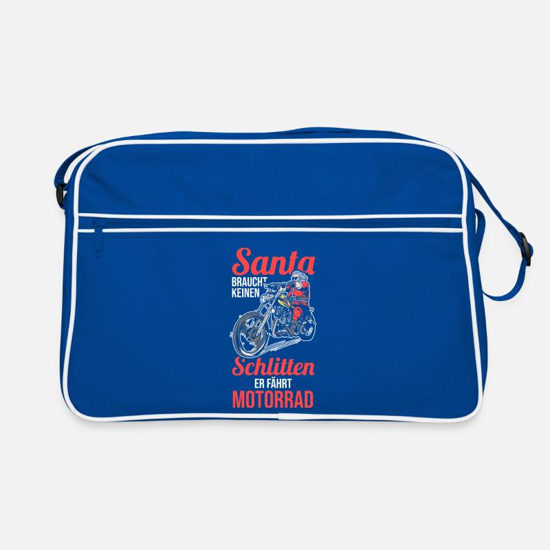 Weihnachtsmann Biker Motorrad Weihnachten Retro Tasche
