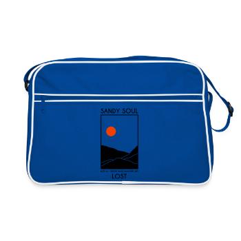 Sand deserts / sand dunes with red sun - Retro Bag - blue/white - Front