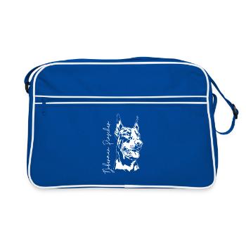 Doberman Pinscher Chien Portrait Chiens Wilsigns - Sac Retro - bleu/blanc - Devant