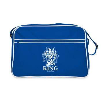 Teckel à poil long Roi de tout Dire Chiens - Sac Retro - bleu/blanc - Devant