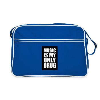 music is my only drug - Sac Retro - bleu/blanc - Devant
