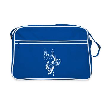 Portrait de chien de bétail australien Hunde Hund Wilsigns - Sac Retro - bleu/blanc - Devant