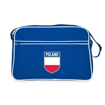 Pologne - Drapeau national dans les armoiries - Sac Retro - bleu/blanc - Devant