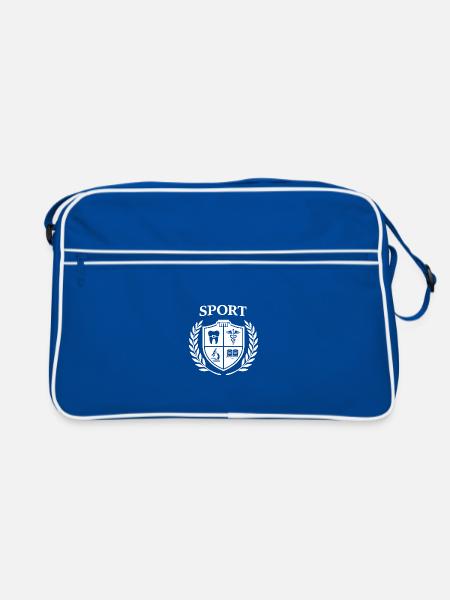 logo_sport_white_on_transparent - Retro Bag - blue/white - Front