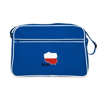 Poland Map Flag Outline - Retro Bag - blue/white - Front