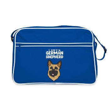 Berger allemand - I love German Shepherd - Sac Retro - bleu/blanc - Devant