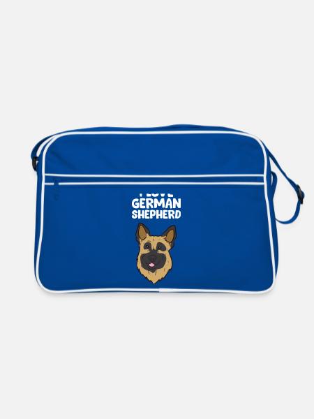 German Shepherd - I love German Shepherd - Retro Bag - blue/white - Front