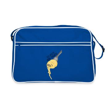Moins d'upsetti, plus de spaghettis - Sac Retro - bleu/blanc - Devant